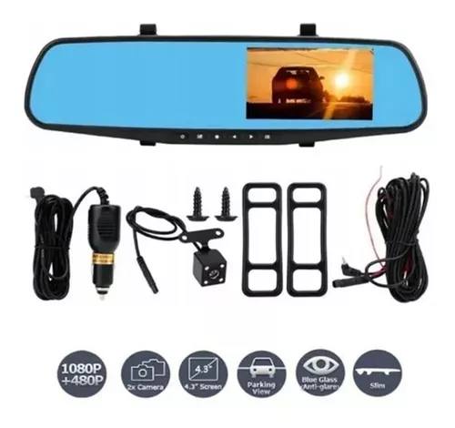 Espejo Retrovisor Doble Camara Pantalla